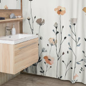 水彩野素朴花フローラエレガント シャワーカーテン