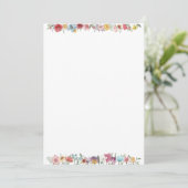 水彩野色彩の鮮やか花カード空白の 招待状 (スタンド正面)