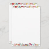 水彩野色彩の鮮やか花カード空白の 招待状 (正面/裏面)