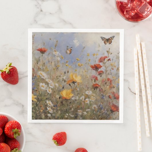 水彩野花と蝶 (インサイチュ)