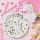 水彩野花ぼほスタイル ペーパープレート (パーティー)