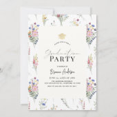 水彩野花アーチ卒業写真 招待状 (裏面)