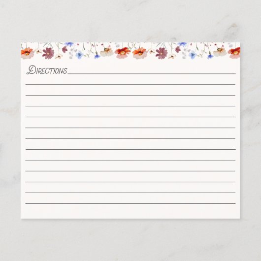 水彩野花カラフルファミリーレシピカード (裏面)