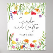 水彩野花カードとギフトポスター ポスター (正面)