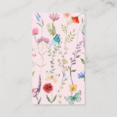 水彩野花ピンクブックベビー エンクロージャーカード (裏面)
