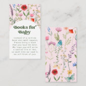 水彩野花ピンクブックベビー エンクロージャーカード (正面/裏面)
