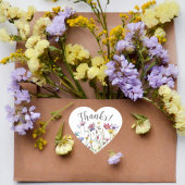 水彩野花フェミニン ハートシール