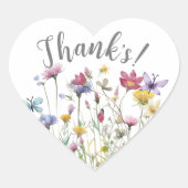 水彩野花フェミニン ハートシール (正面)