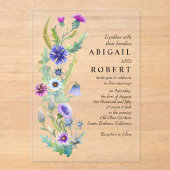 水彩野花フローラアレンジメント結婚ズ アクリル招待状 (正面)