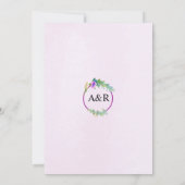 水彩野花フローラピンク結婚ズ 招待状 (裏面)