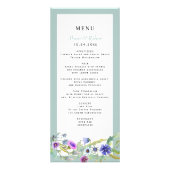 水彩野花フローラ結婚のメニューカード ラックカード (正面)