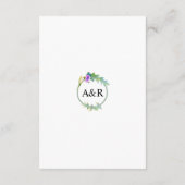 水彩野花フローラ結婚ガーランド エンクロージャーカード (裏面)