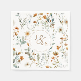 水彩野花ボホ結婚の スタンダードカクテルナプキン