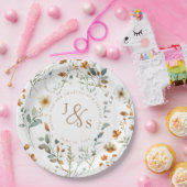 水彩野花ボホ結婚の ペーパープレート (パーティー)