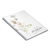水彩野花モノグラム名 ノートブック (右側)