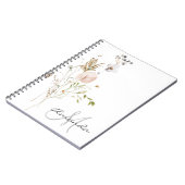 水彩野花モノグラム名 ノートブック (左側)