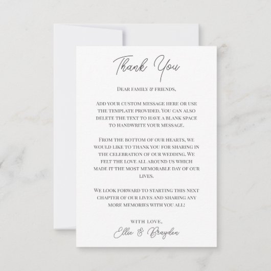 水彩野花結婚の写真サンキューカード サンキューカード (裏面)