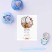 水彩野花結婚の写真結婚写真 チラシ (シングル)