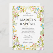 水彩野花結婚の 招待状 (正面/裏面)