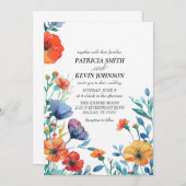 水彩野花結婚の 招待状 (正面/裏面)