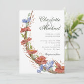 水彩野花結婚の 招待状 (スタンド正面)