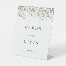 水彩野花結婚式のカードとギフト 台座サイン