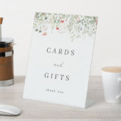 水彩野花結婚式のカードとギフト 台座サイン (インサイチュ)