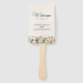 水彩野花結婚式プログラム ハンドファン (正面)