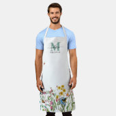 水彩野花虫フローラ春園 エプロン (着用した状態)