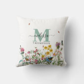 水彩野花虫フローラ春園 クッション (裏面)