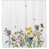 水彩野花虫フローラ春園 シャワーカーテン (正面)