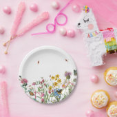 水彩野花虫フローラ春園 ペーパープレート (パーティー)