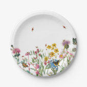 水彩野花虫フローラ春園 ペーパープレート (正面)