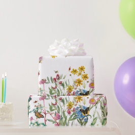 水彩野花虫フローラ春園 ラッピングペーパー