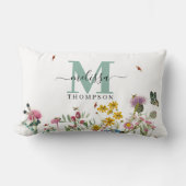 水彩野花虫フローラ春園 ランバークッション (正面)