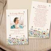 水彩野花記念葬式祈りの言葉カード