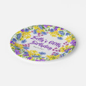 水彩野花60th誕生日パーティー ペーパープレート (アングル)
