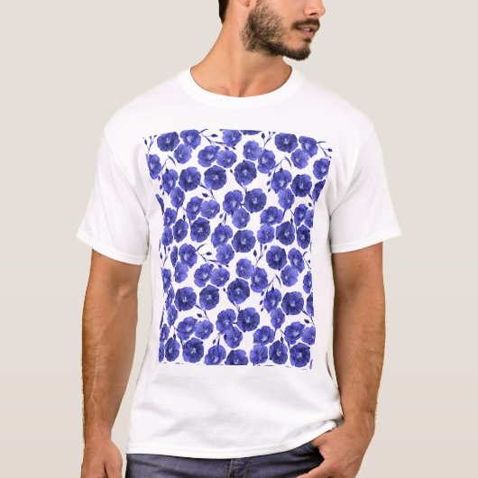 水彩野花:植物壁紙 Tシャツ (正面)