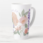 水彩野花・蜂蜜パーソナライズされた蜂 カフェラテマグ (右アングル)