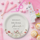 水彩野花Beeブライダルシャワー ペーパープレート (パーティー)