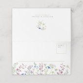 水彩野草が白い緑を描結婚く プレイスカード (外部開封)