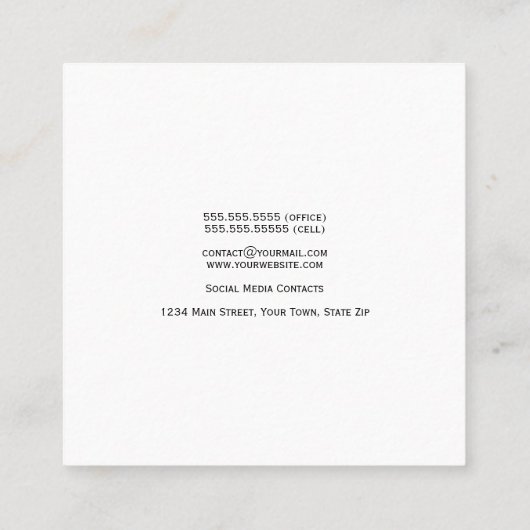 水彩野草とパンジーかわいらしフェミニン スクエア名刺 (裏面)