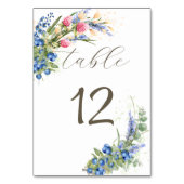 水彩野草とブルーベリー素朴 テーブルナンバー (正面)