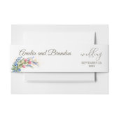 水彩野草とブルーベリー素朴 招待状ベリーバンド (正面例)