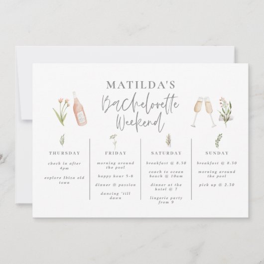 水彩野草のバチェロレッテガーリーの日程 (正面)