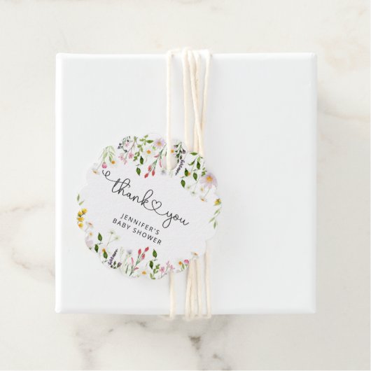 水彩野草の赤ちゃんシャワ感謝していーユー フェイバータグ (インサイチュ)