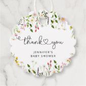 水彩野草の赤ちゃんシャワ感謝していーユー フェイバータグ (正面)