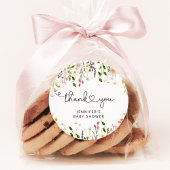 水彩野草の赤ちゃんシャワ感謝していーユー ラウンドシール