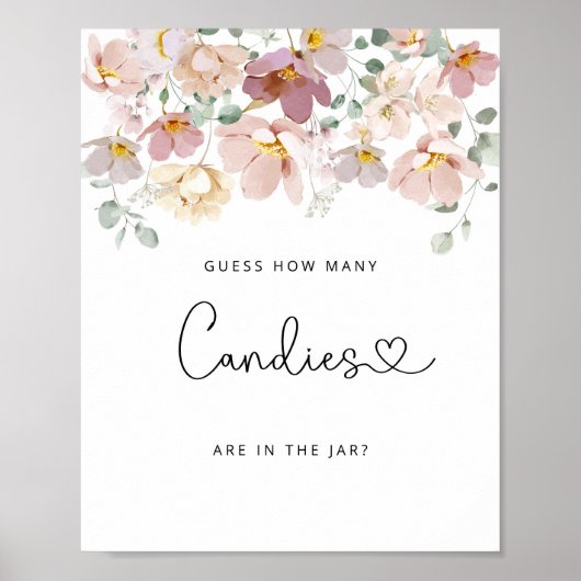 水彩野草はキャンディーの投稿の数を推測する ポスター (正面)