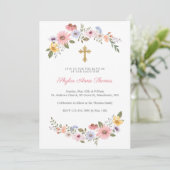 水彩野草フローラリースバプテスマ 招待状 (スタンド正面)